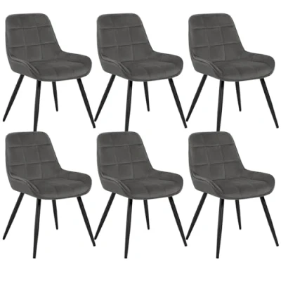 Immagine di WOLTU Set di 6 Sedie da Pranzo con Schienale Curvo, Ergonomiche in similpelle e Metallo, Poltroncina imbottita per Salotto, Ufficio, Camera Letto, marrone BH332br