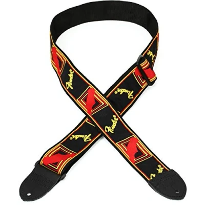 Immagine di Fender, 099.0681.500 Tracolla per Chitarra Monogramma 2&#039;&#039; Nera, Gialla, Rossa