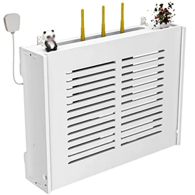 Immagine di Cabinets Scaffale Galleggiante, Scatole Portaoggetti Per Router Wi Fi, Appendere Alla Parete, Staffa Cavo Di Alimentazione In Scatola Legno (Color : Bianca, Size 47x11x36cm)