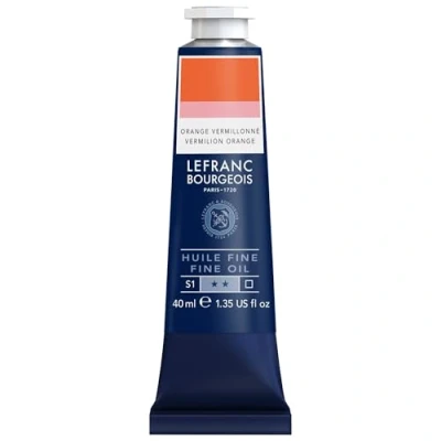 Immagine di Lefranc Bourgeois 301760 pittura a olio pregiata di ottima qualità, resistente alla luce e consistenza uniforme, tubo da 40 ml, ideale per telai, tele, tavole Verm Arancione