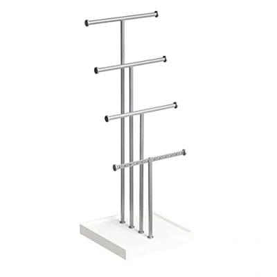 Immagine di Amazon Basics Portagioielli ad albero su quattro livelli, Bianco/Nichel