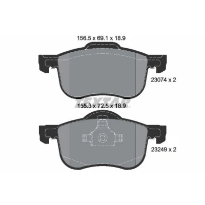 Immagine di TEXTAR 2307401 Kit pastiglie freno Non predisposto per contatto segnalazione usura VOLVO: V70 2, S60 I, XC70 I Cross Country