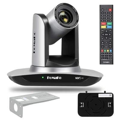 Immagine di FoMaKo PTZ Streaming Camera con NDI 30x zoom ottico, Tracciamento IA, 1080P 60FPS USB3.0/HDMI/RJ45/PoE Telecamera Professionali per Servizio Chiesa Educazione Eventi, FMK30UH