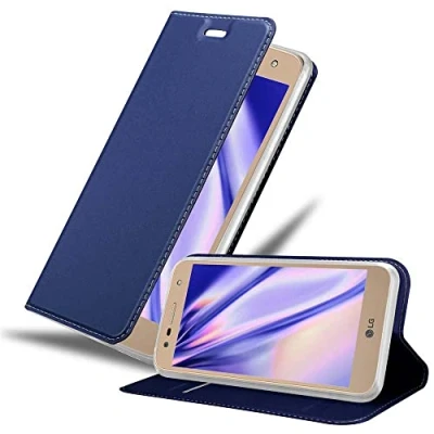 Immagine di Cadorabo Custodia Libro per LG X POWER 2 in CLASSY BLUE SCURO con Vani di Carte, Funzione Stand e Chiusura Magnetica Portafoglio Cover Case Wallet Book Etui Protezione