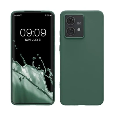 Immagine di kwmobile Custodia Compatibile con Motorola Edge 40 Neo Cover Back Case per Smartphone in Silicone TPU Protezione Gommata verde militare