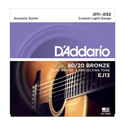 Immagine di D&#039;Addario Corde Chitarra Acustica per EJ13 Set Ej 80 20 Brz Rnd Wnd, 11 52