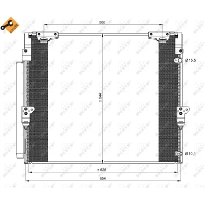 Immagine di NRF EASY FIT 35862 Condensatore con essiccatore, anello tenuta 15,5 10,1 Alluminio 626