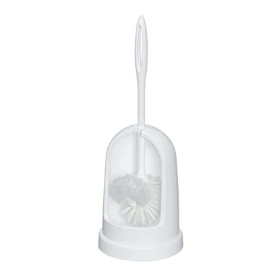 Immagine di WENKO Set da toilette Standard Bianco Portascopino, con pulisci bordo