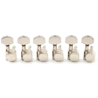Immagine di Musiclily Pro 6 in Linea Set Meccaniche Autobloccanti 1 Pin Chitarra Locking Tuners per Elettrica tipo SQ Strat Tele, Nickel