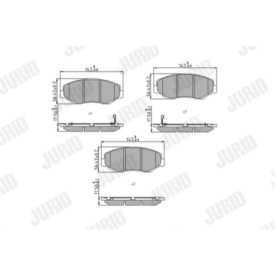 Immagine di JURID 572504J Kit pastiglie freno con segnalatore acustico usura senza accessori HONDA: CR V 2, Accord 7 Limousine, Tourer
