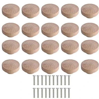 Immagine di Pomelli in legno per porte e cassetti, a forma di fungo, legno, 20 pezzi, armadi, armadietti, cassetti stanze 50 x 25 mm