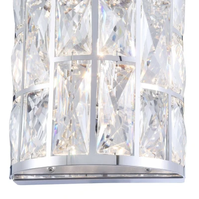 Immagine di Magnifica lampada da parete, applique per interni, design moderno, neo classico, decorazione cristallo, montatura in metallo cromato, giaccio, 1 lamp G9 40W, 220240 V non incl