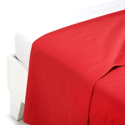 Immagine di Caleffi Lenzuolo sopra Cotone Tinta Unita Rosso Singolo in 00997
