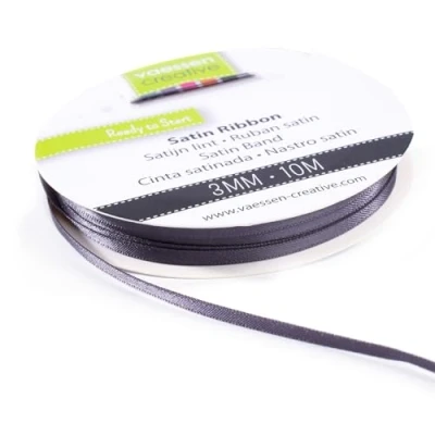 Immagine di Iris Ohyama Ribbon Lyon Wired Nastro di Raso, Grigio (Antracite), 3 mm x 10 m, unità