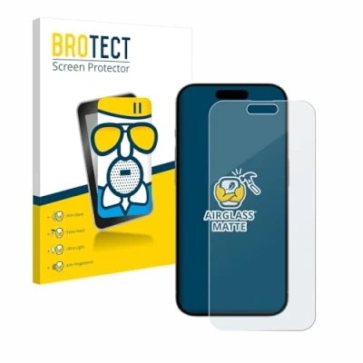 Immagine di brotect Pellicola Vetro Opaca per Apple iPhone 15 Pro Max Protezione Schermo [Anti Riflesso, Durezza 9H]