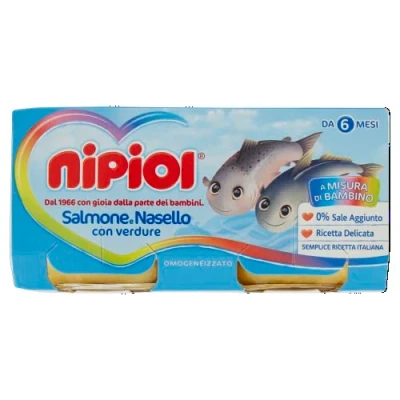 Immagine di Nipiol Omogeneizzato Salmone Nasello Verdure 24x80g