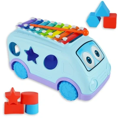 Immagine di Little Star Xilofono a Forma di Scuolabus con Forme