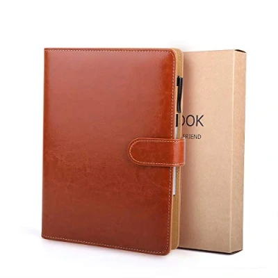Immagine di BESTOO Taccuino A5 in Pelle 6 Anelli Bloc Notes Diario di Viaggio Ricaricabile Conferenze Notebook 200 Pagine Spesse,Miglior Regalo per Uomo e Donna (Marrone)