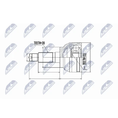 Immagine di NTY NPZ MZ 047 Kit Giunto Omocinetico cambio manuale Assale anteriore Dx, sul lato del MAZDA: 3 Hatchback
