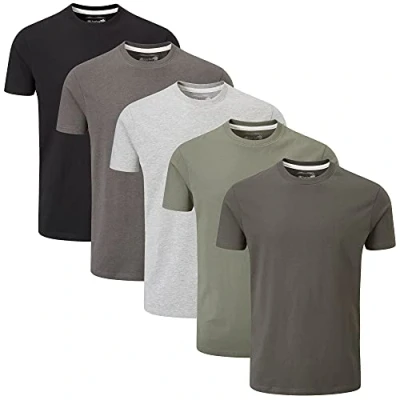 Immagine di Charles Wilson Confezione da 5 T Shirt Girocollo Semplice (XX Large, Grey Essentials)