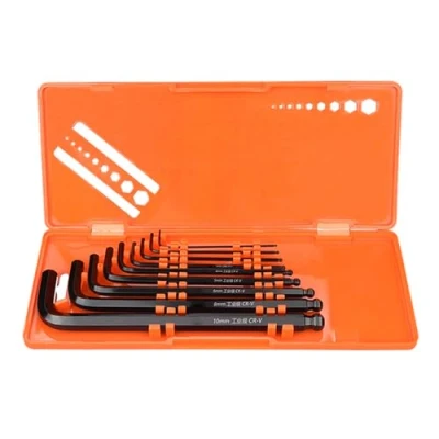 Immagine di JOERBABU 9 pezzi/set chiave in metallo chiavi a brugola set cacciavite esagonale utensili manuali estremità L tipo