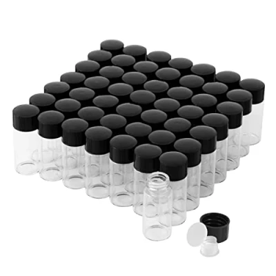 Immagine di Trasparente Fiale di Vetro da 10 ml con Tappi a Vite e Plastica, Flacone del Campione Liquido Piccolo, Prova Perdite, 50 Pezzi