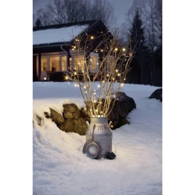 Immagine di Konstsmide 3728 100 Micro catena luminosa esterno a batteria Numero di lampadine 80 LED (monocolore) Bianco caldo