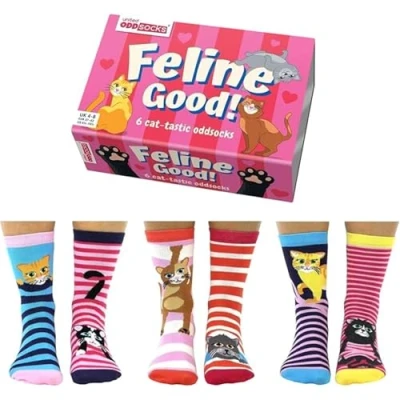 Immagine di Feline Good Cat Oddsocks calzini in 37 42, set da 6 calze,