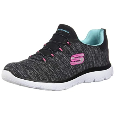 Immagine di Skechers Summits quick Getaway, Scarpe da ginnastica Donna, Nero E Azzurro, 41 EU