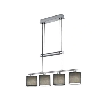 Immagine di Trio Garda Lampada Sospensione, 4 Diffusori con Bilanciere Regolabile, E14, 0 watts, Nichel Opaco