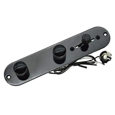 Immagine di Dopro Piastra di controllo a 3 vie pre cablata con cablaggio per chitarre Fender Tele/Telecaster Nero