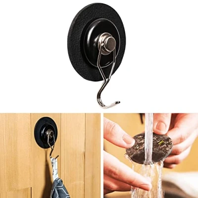 Immagine di silwy® Gancio Magnetico The One incl. Pad in Gel Nano Metallico 6,5 cm Nero mai più Trapano o Vite