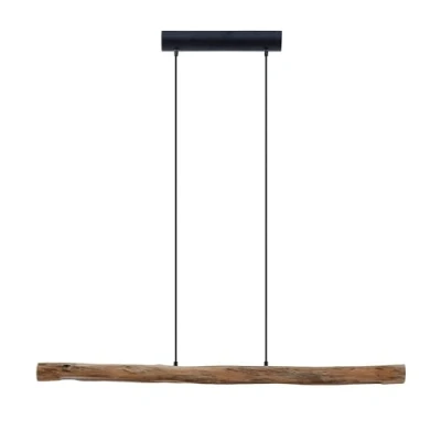 Immagine di Lampada LED a sospensione Lindby Nekala, nero, legno, lunghezza 120cm