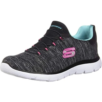 Immagine di Skechers Summits quick Getaway, Scarpe da ginnastica. Donna, Nero E Azzurro, 38.5 EU