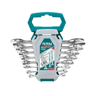 Immagine di Set 8 chiavi a forchetta doppie con supporto TOTAL by INECO