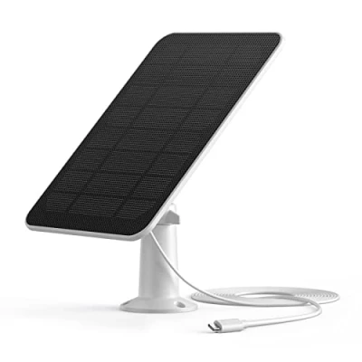 Immagine di SwitchBot Pannello Solare Solo Telecamera Esterno Facile da Installare, 5W per di Sicurezza, Impermeabile, Regolabile a 360, Alimentazione Continua