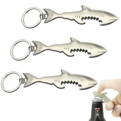 Immagine di UILYNIU 3 Pezzi Apribottiglie, Apribottiglie per Birra, in Acciaio Inox, Portachiavi, Anello Portachiavi Apri di Birra Cucina Ristorante (Argento)