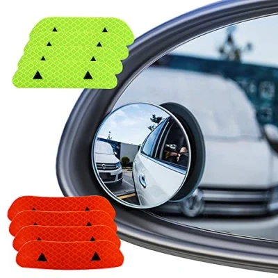 Immagine di Senven® Blind Spot Specchi(4 Pezzi)+Adesivo Riflettente(8 Pezzi), Specchietto Retrovisore Convesso Rotante a 360 Impermeabile Laterale Grandangolare Vetro Ad Alta Definizione 12 Pezzi