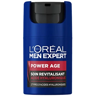 Immagine di L&#039;Oréal Men Expert Trattamento viso rivitalizzante e anti invecchiamento per uomo, con acido ialuronico, tutti i tipi di pelle, 50 ml