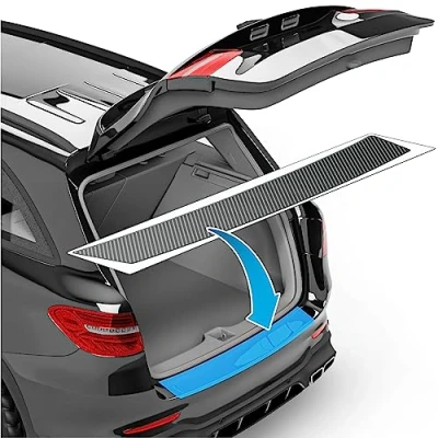 Immagine di uProtect Pellicola Protettiva per Bordo di Carico Set Completo Skoda Enyaq IV 5A I 2021 2024 Protezione Paraurti, AntiGraffio, Vernice Filo A Carbone