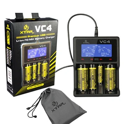 Immagine di XTAR VC4 caricatore con Display LCD, per batterie Li Ion/Ni MH, nero
