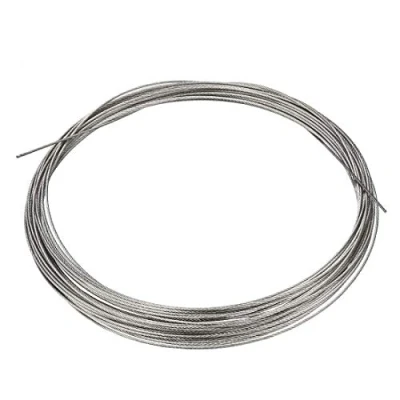 Immagine di Cavo in acciaio inox da 0,9 mm, 0,04 pollici, diametro 32,8 lunghezza 10 m, calibro 304, per la ruota di puleggia sollevamento