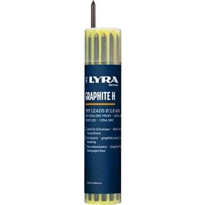 Immagine di Lyra 4499111 Mine per matite, confezione da 12, colore: grigio H, ideali falegname, rivista infrangibile, cancellabili