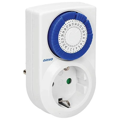 Immagine di ORNO PRE 427(GS) Presa Timer Meccanico Mini Versione Schuko (tipo F) 3500W a Intervalli Di 30 min