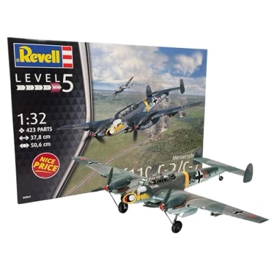 Immagine di Revell Messerschmitt Bf110 C 2/C 7 Kit di Modelli in plastica, Multicolore, 1/32, 04961