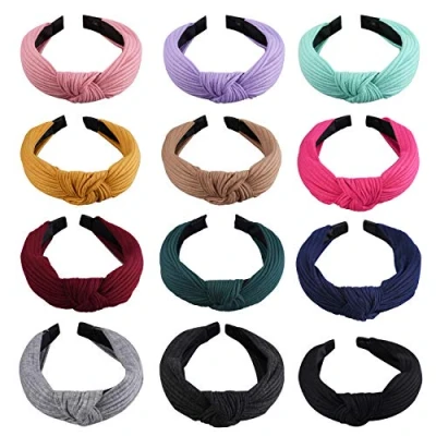 Immagine di SIQUK 12 Pezzi Cerchietti per Capelli con Nodo Colorati Fasce Donna Ragazze, Colori