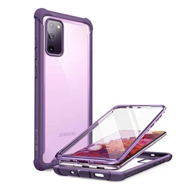 Immagine di i Blason custodia serie Ares progettata per Samsung Galaxy S20 FE 5G (versione 2020), antiurto trasparente a doppio strato con pellicola protettiva integrata (viola) 6,5&quot;