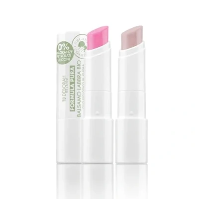 Immagine di Deborah Milano Formula Pura Set Balsamo Labbra Idratante BIO Colore 04 Pink e 01 Trasparent, Senza fragranze, Siliconi, SPF 10, per Morbide Nutrite
