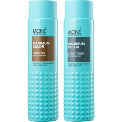 Immagine di MONÉ PROFESSIONAL Shampoo e Balsamo per capelli Colorati Extra lucentezza vivacità del colore Cheratina Rafforza protegge trattati con opachi 300 ml