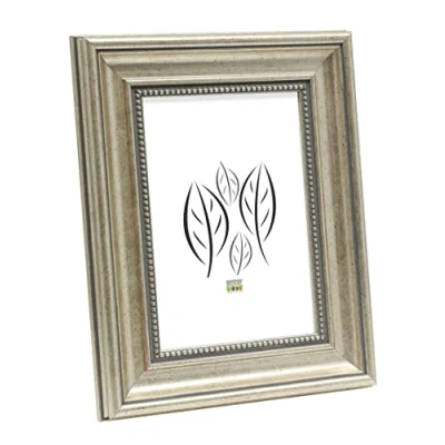 Immagine di Deknudt Frames, Cornice portafoto con Rete in Resina, Vetro, Argento, 18 x 24 cm